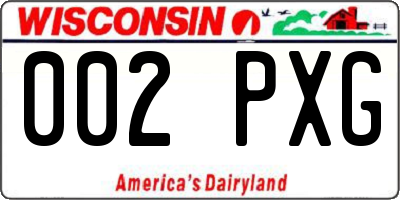 WI license plate 002PXG