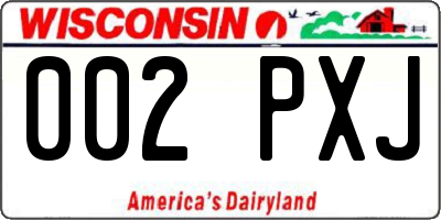 WI license plate 002PXJ