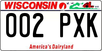 WI license plate 002PXK