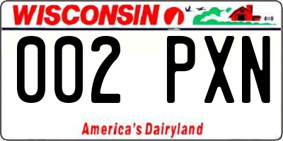WI license plate 002PXN