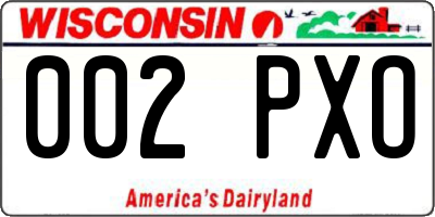 WI license plate 002PXO