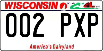 WI license plate 002PXP