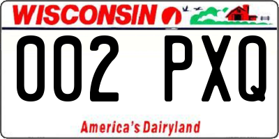 WI license plate 002PXQ