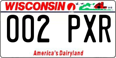 WI license plate 002PXR