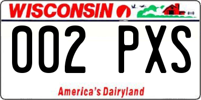 WI license plate 002PXS