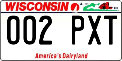 WI license plate 002PXT