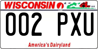 WI license plate 002PXU