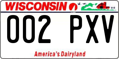 WI license plate 002PXV