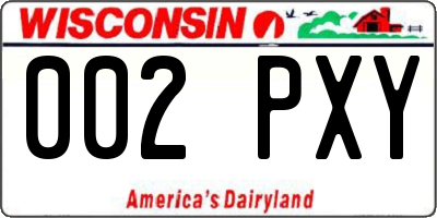 WI license plate 002PXY