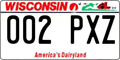 WI license plate 002PXZ