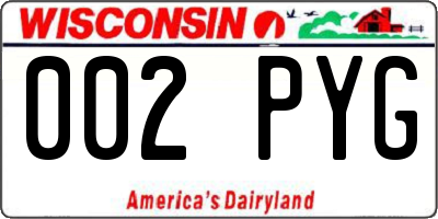 WI license plate 002PYG
