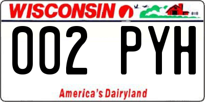 WI license plate 002PYH
