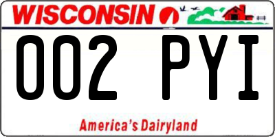 WI license plate 002PYI