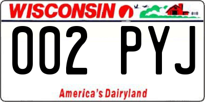 WI license plate 002PYJ