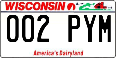 WI license plate 002PYM