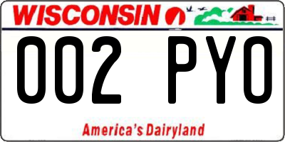 WI license plate 002PYO