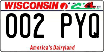WI license plate 002PYQ