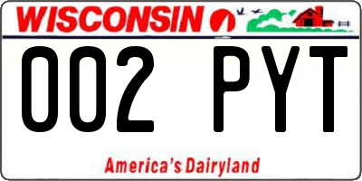 WI license plate 002PYT
