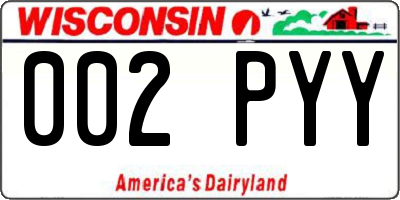 WI license plate 002PYY