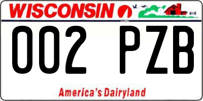 WI license plate 002PZB