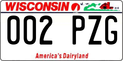 WI license plate 002PZG