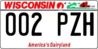 WI license plate 002PZH