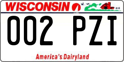 WI license plate 002PZI
