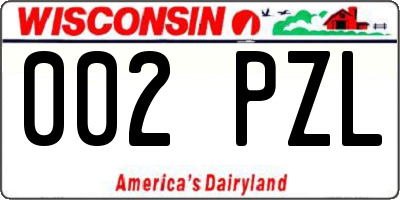 WI license plate 002PZL