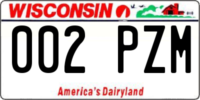 WI license plate 002PZM
