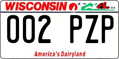 WI license plate 002PZP