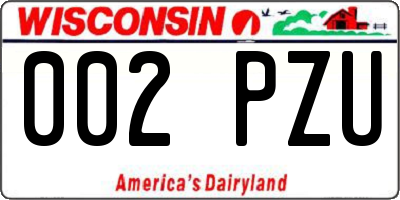 WI license plate 002PZU