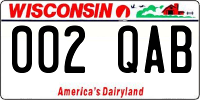 WI license plate 002QAB
