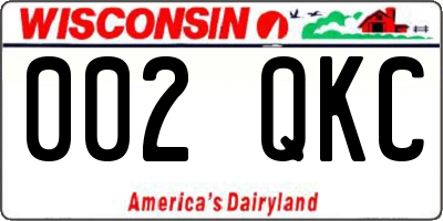WI license plate 002QKC