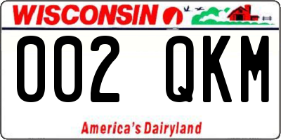 WI license plate 002QKM