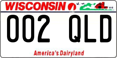 WI license plate 002QLD