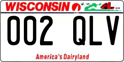 WI license plate 002QLV