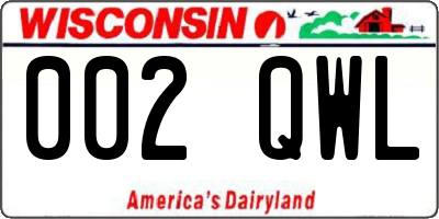WI license plate 002QWL