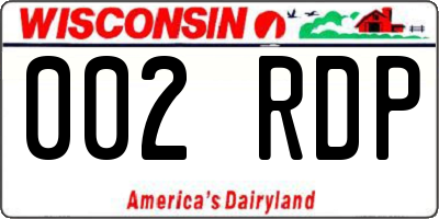 WI license plate 002RDP
