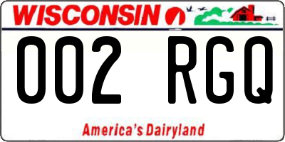 WI license plate 002RGQ