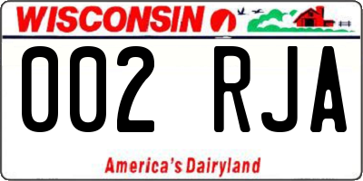 WI license plate 002RJA