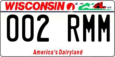 WI license plate 002RMM