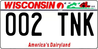WI license plate 002TNK