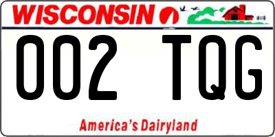 WI license plate 002TQG