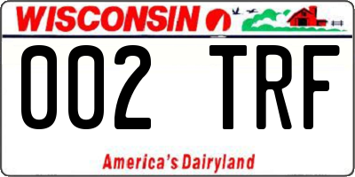 WI license plate 002TRF