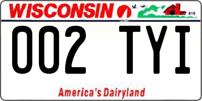 WI license plate 002TYI