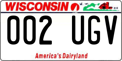 WI license plate 002UGV