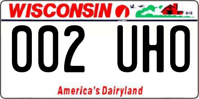 WI license plate 002UHO