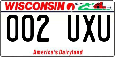 WI license plate 002UXU