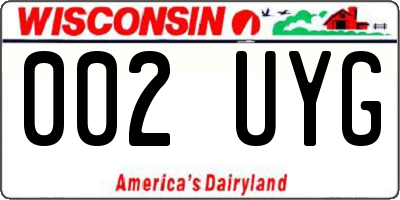 WI license plate 002UYG