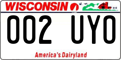 WI license plate 002UYO